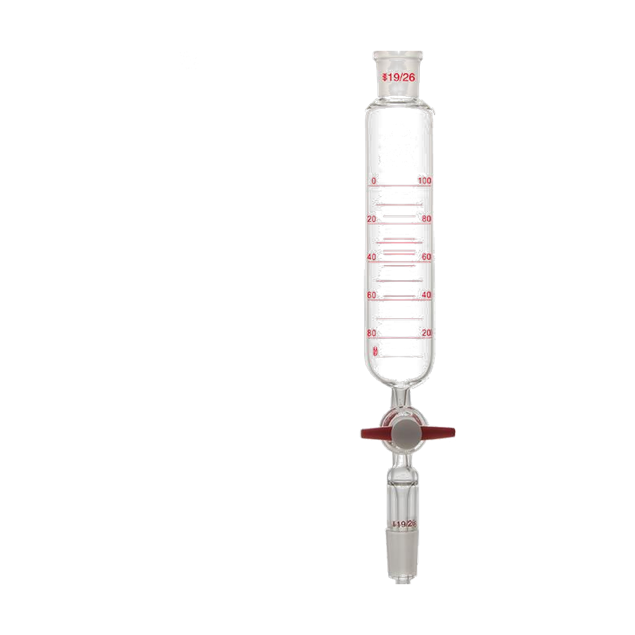 Cylindrical separatory funnel with PTFE stopcock