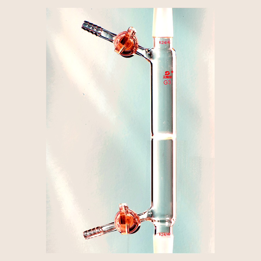F47 filter tube with fritted disc and glass stopcock