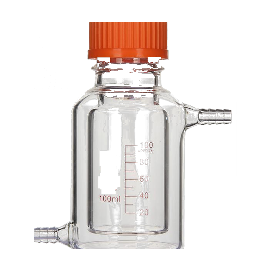 Double-layer screw-thread reagent bottle with GL45 yellow cap